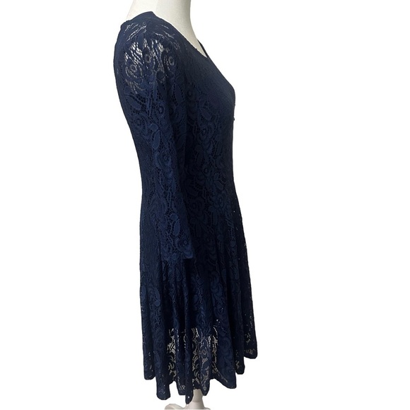 Y2K Whimsigoth Skater Dress Floral Lace Fairy Grunge Witchy Fit&Flare Feminine - Picture 3 of 6